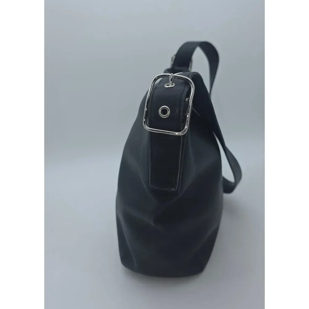 Vintage Coach Y2K Black Leather Bucket Bag – Silver Hardware